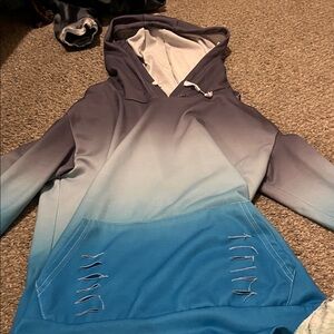 Gradient Blue and Gray Hoodie